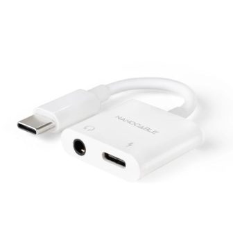 Nanocable USB-C/M to 3.5/H Audio Adapter + USB-C/H PD 60W, 11.5 cm…