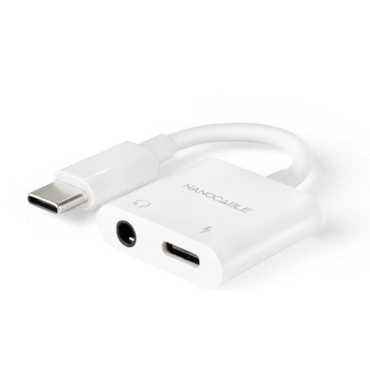 Nanocable Adaptador de Audio USB-C/M a Jack 3.5/H + USB-C/H PD 60W…