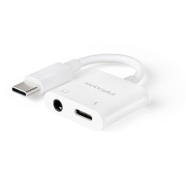 Nanocable USB-C/M to 3.5/H Audio Adapter + USB-C/H PD 60W, 11.5 cm…