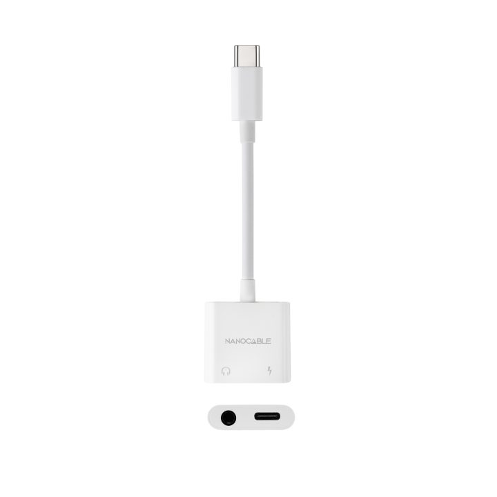 Nanocable USB-C/M to 3.5/H Audio Adapter + USB-C/H PD 60W, 11.5 cm…