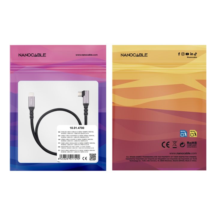 Nanocable 10.01.4702 USB Cable USB 3.2 Gen 2 (3.1 Gen 2) 2 m USB C 10…
