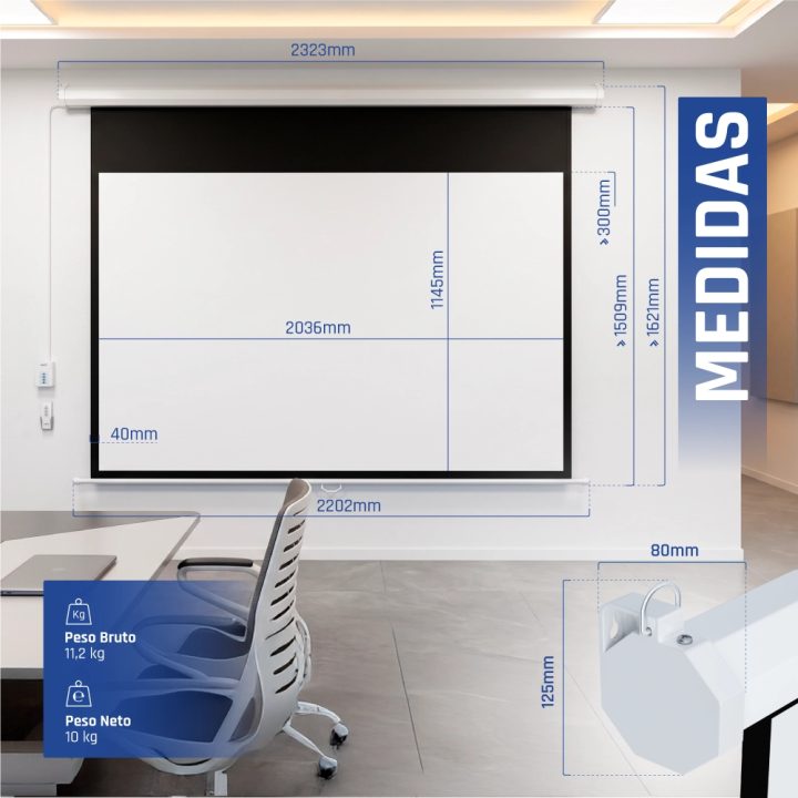 iggual Electric Projection Screen 16:9 92" 203x114 cm