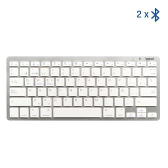 iggual Bluetooth Slim TKL-BT Keyboard Silver 2 Channel
