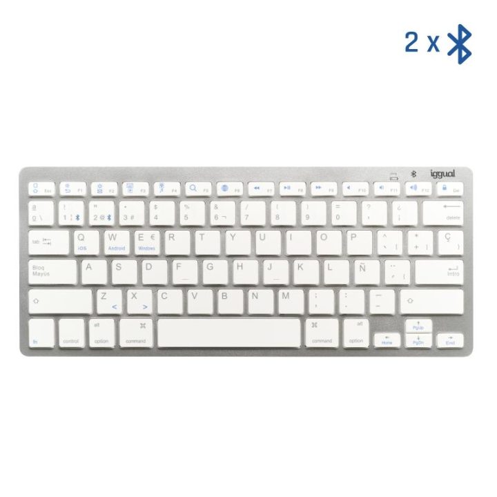 Teclado Bluetooth Slim TKL-BT prata iggual 2 canais