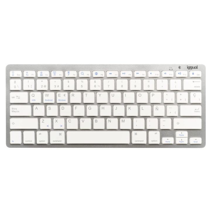 Teclado Bluetooth Slim TKL-BT prata iggual 2 canais