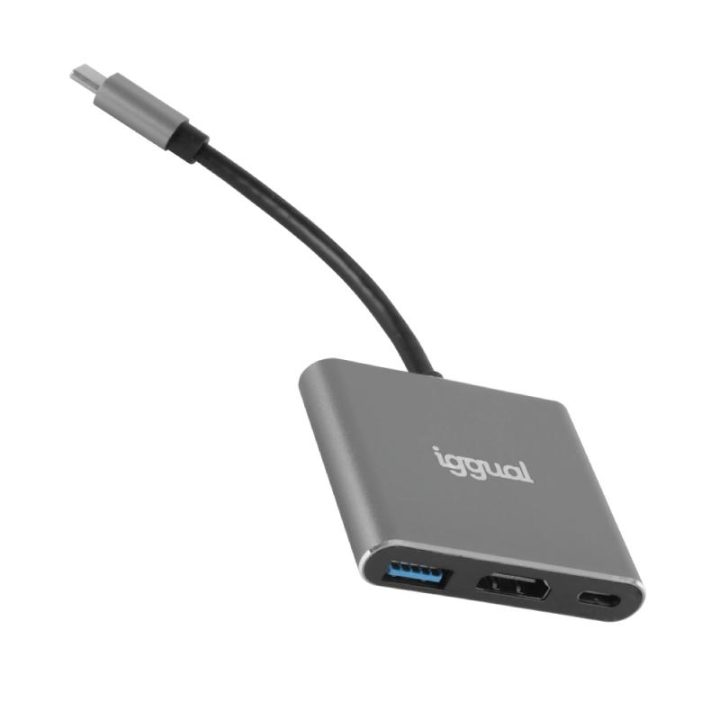 iggual Hub tipo C 3 em 1 HDMI USB3.0 PD100W