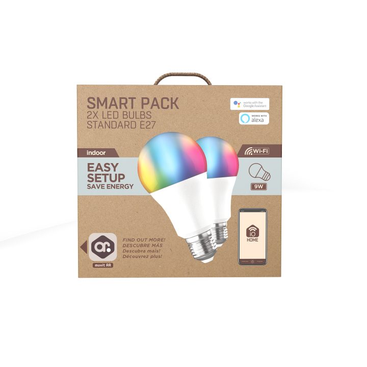 Muvit io A60 E27 9W RGB Bulb 2-Pack (MIOPAK007)