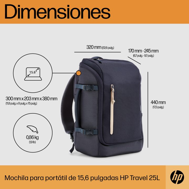 HP Travel 15.6-inch 25-Liter Blue Laptop Backpack