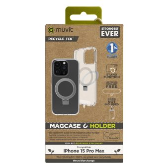 Capa Muvit recycletek MagSafe + suporte para iPhone 15 pro max…