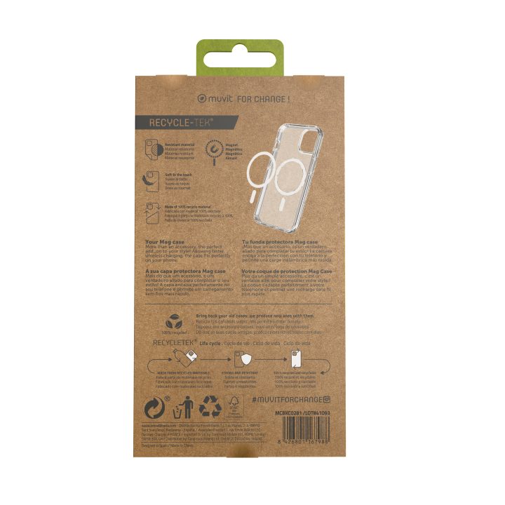 Capa Muvit recycletek MagSafe para Apple iPhone 14 transparente…