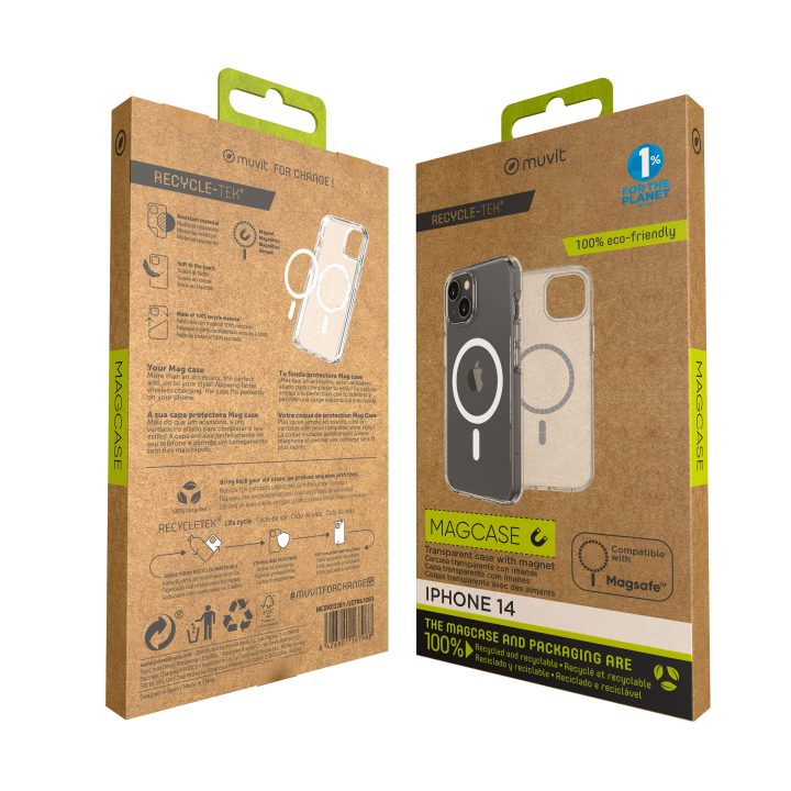 Muvit Recycletek MagSafe Clear Case for Apple iPhone 14 (MCBKC0281)