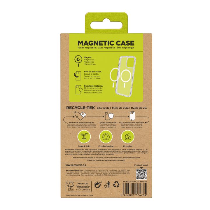 Muvit recycletek MagSafe Clear Case for Apple iPhone 16 (MCBKC0304)