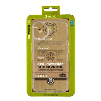 Funda Muvit shockproof 2m para Apple iPhone 16 transparente…