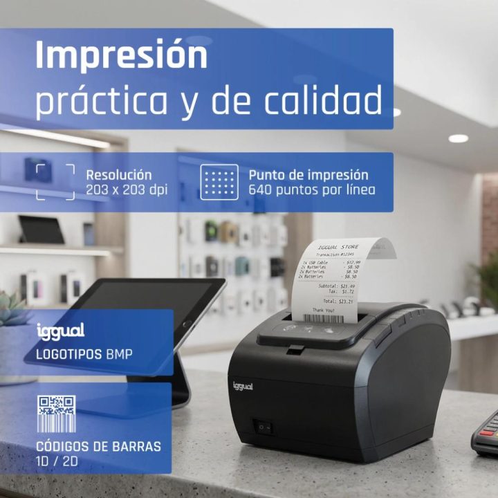 iggual Impressora Térmica TP8002 USB+RS232+Ethernet