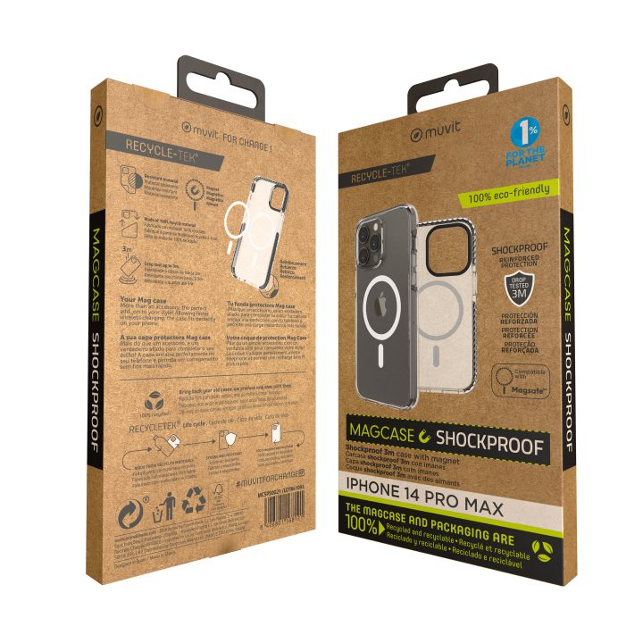 Funda Muvit recycletek MagSafe shockproof 3m para Apple iPhone 14 pro…