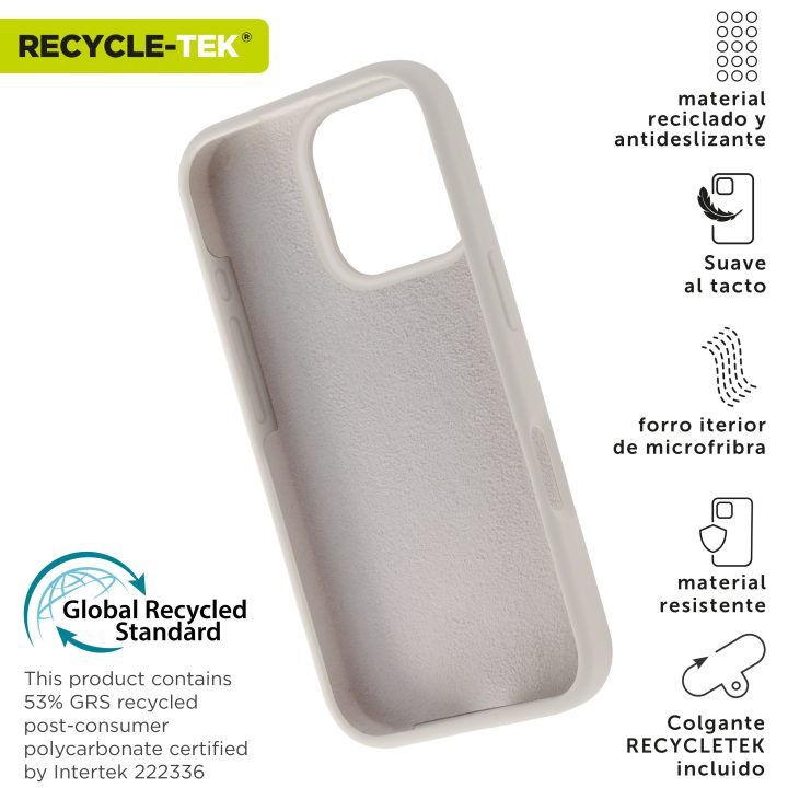 Muvit recycletek liquid silicone case for Apple iPhone 16 Pro nude…