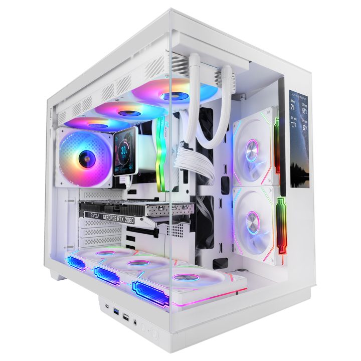 Mars Gaming MCMIRAGEW White Midi Tower PC Case