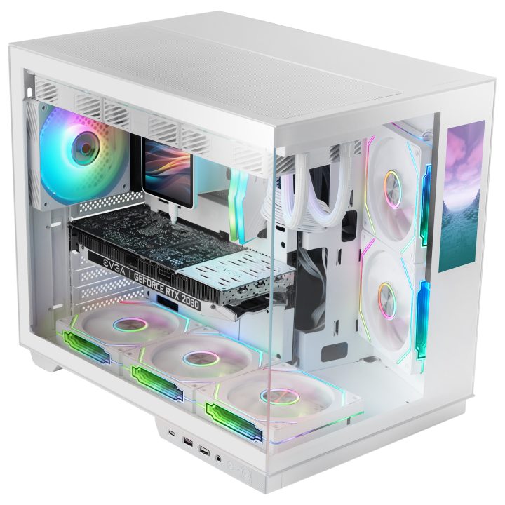 Mars Gaming MCMIRAGEW White Midi Tower PC Case