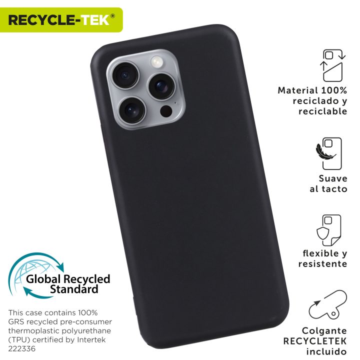 Muvit Recycletek Case for Apple iPhone 16 Pro Black (MCCRS0529)