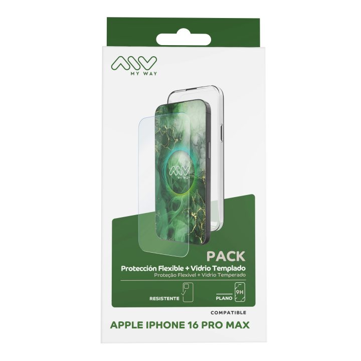 Carcasa Myway para Apple iPhone 16 pro max transparente + protector…