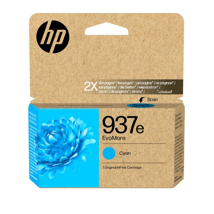 HP Original EvoMore 937e Cyan Ink Cartridge