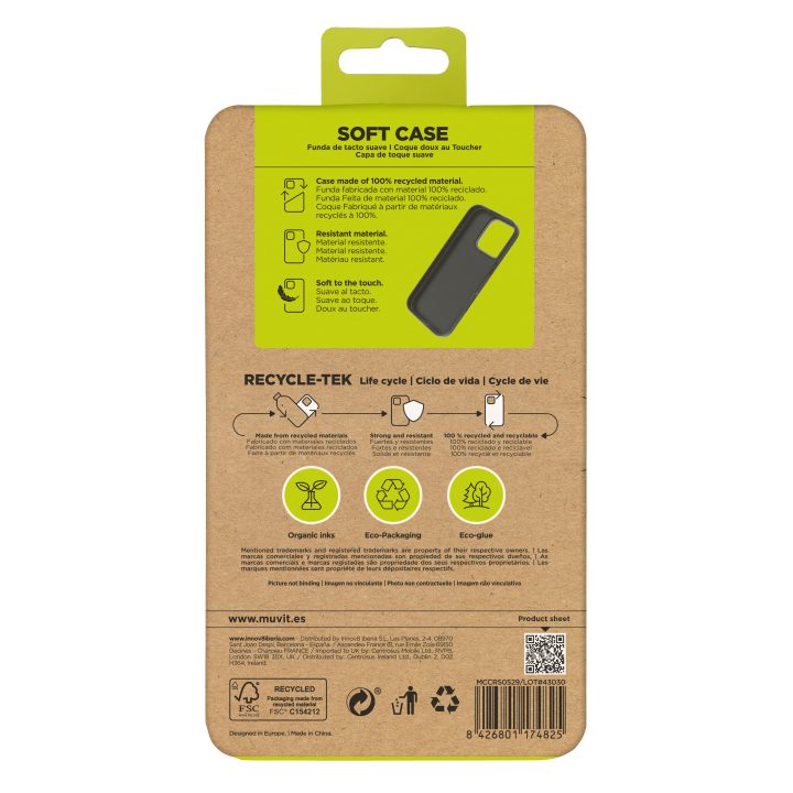 Muvit Recycletek Case for Apple iPhone 16 Pro Black (MCCRS0529)