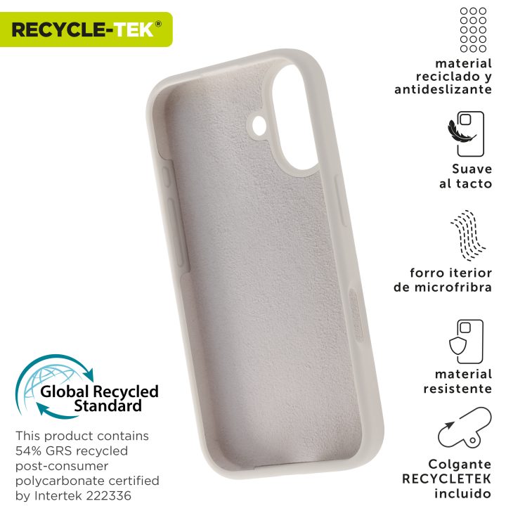 Muvit recycletek liquid silicone case for Apple iPhone 16 nude…