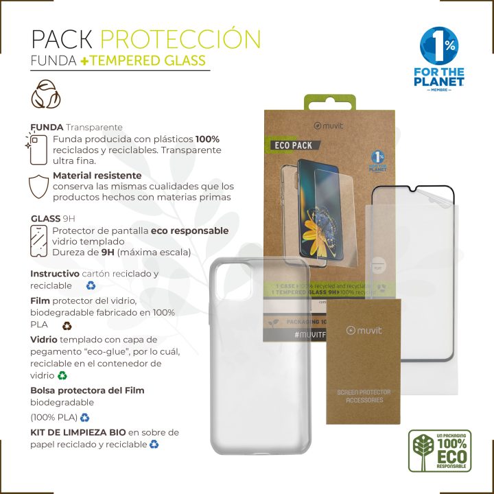 Muvit Case for Samsung Galaxy A34 + Flat Tempered Glass Screen…