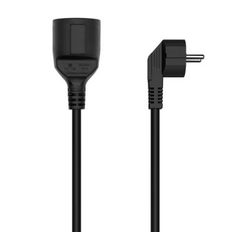AISENS Schuko Power Extension Cable, CEE7/M-CEE7/H, Black, 3.0M