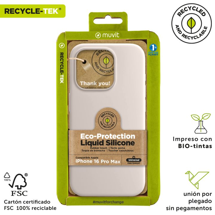 Funda Muvit recycletek liquid silicone para Apple iPhone 16 pro max…