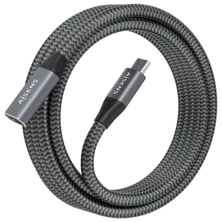 AISENS Cable USB 3.2 Gen2x2 Aluminio 20Gbps 8K@30Hz 5A 100W, Tipo…