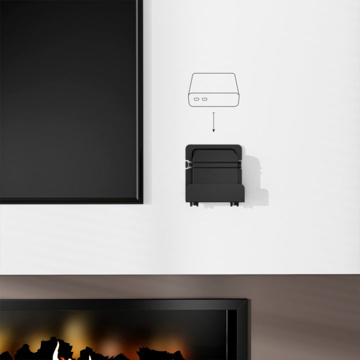 AISENS Universal Wall Mount for Mini PC, Router, Black