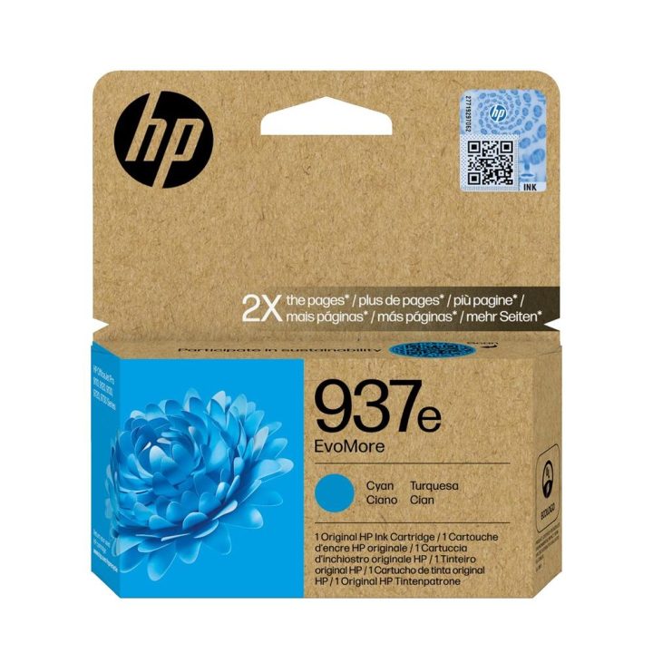 HP Original EvoMore 937e Cyan Ink Cartridge