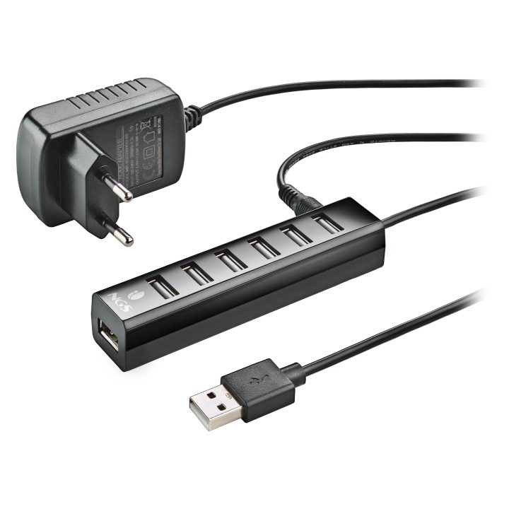 NGS IHUB7 TINY USB 2.0 480 Mbit/s Black