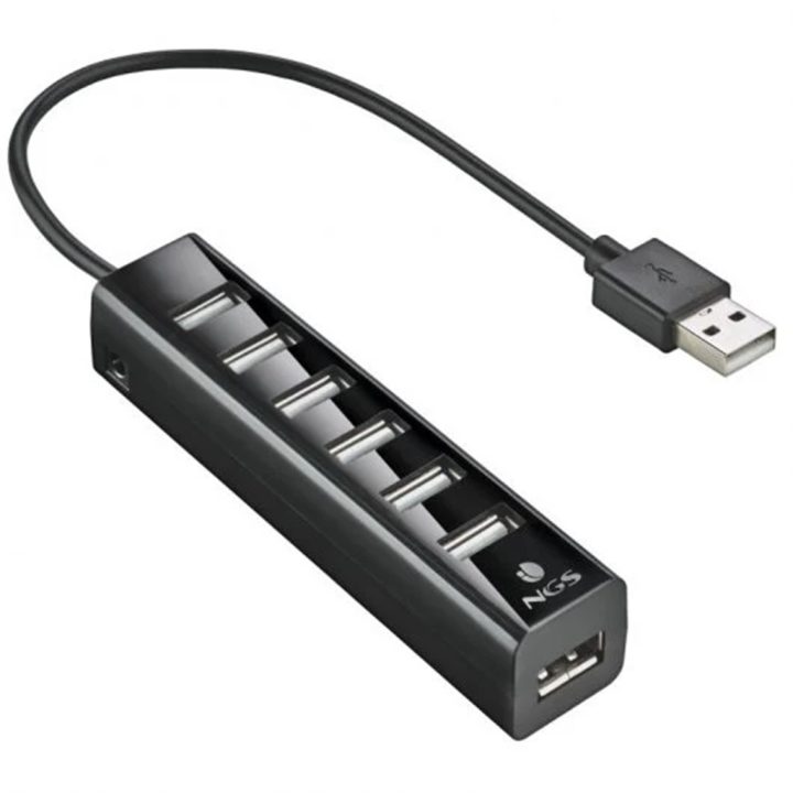 NGS IHUB7 TINY USB 2.0 480 Mbit/s Black