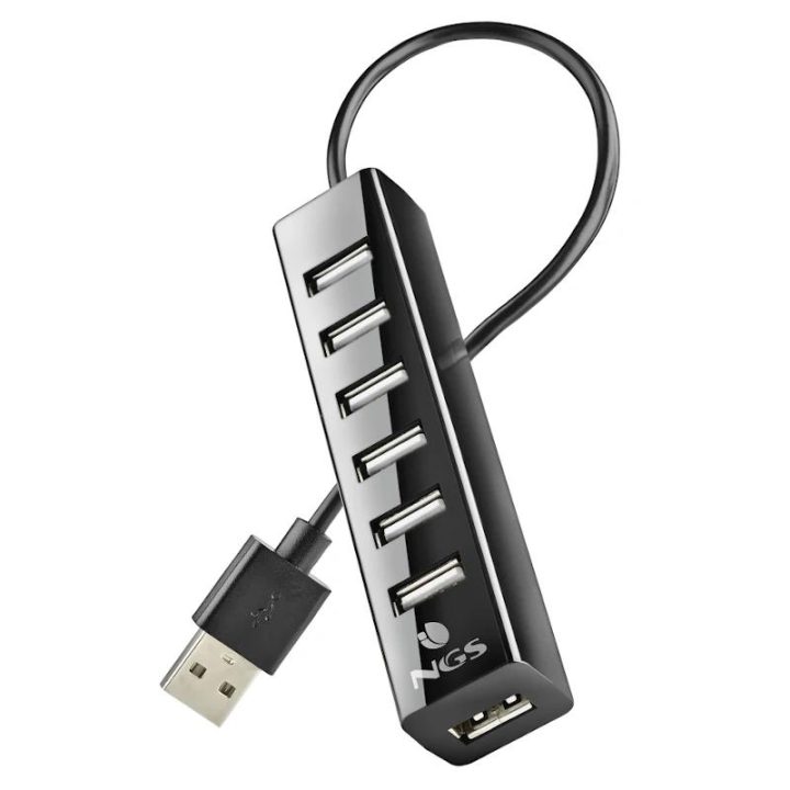 NGS IHUB7 TINY USB 2.0 480 Mbit/s Black