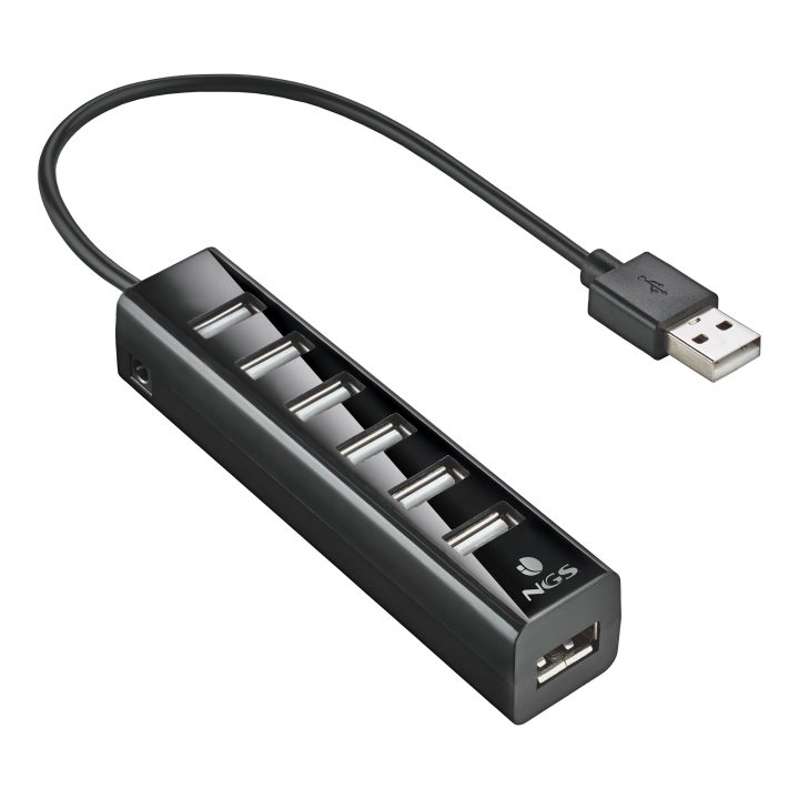 NGS IHUB7 TINY USB 2.0 480 Mbit/s Preto