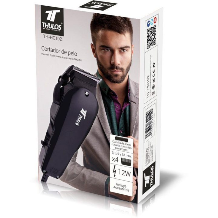Máquina de cortar cabelo Thulos th-HC102 preta