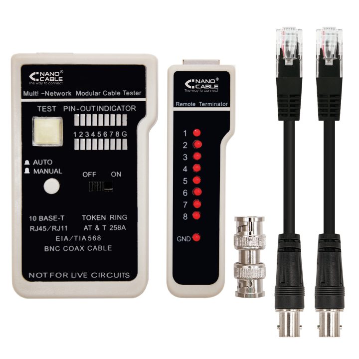 Nanocable RJ11/RJ12/RJ45, COAXIAL CABLE TESTER