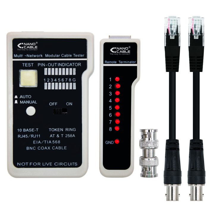 Nanocable TESTEADOR PARA CABLE RJ11/RJ12/RJ45, COAXIAL