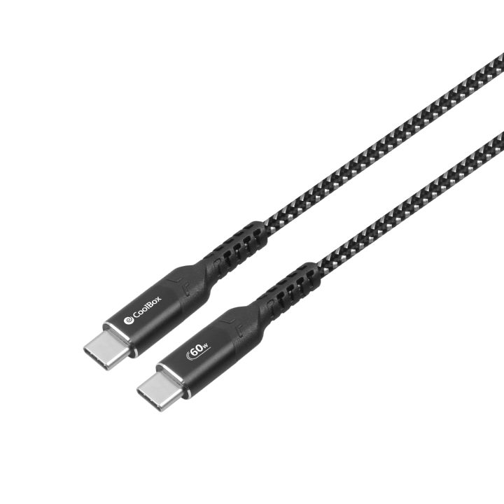 CoolBox Braided USB-C/USB-C 3.2 GEN2 10Gbps Data + 60W Fast Charging…
