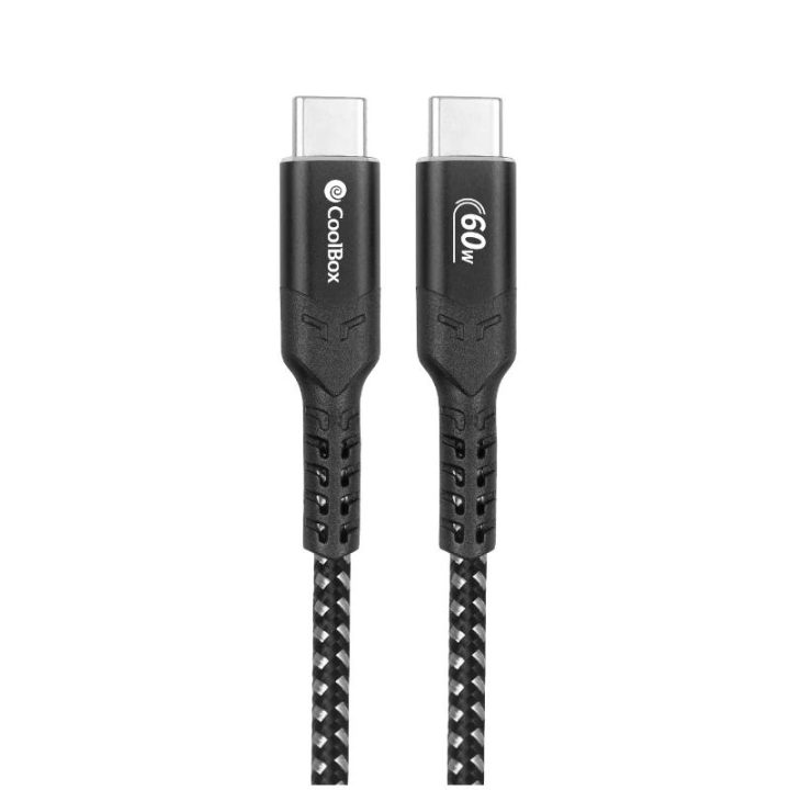 CoolBox Braided USB-C/USB-C 3.2 GEN2 10Gbps Data + 60W Fast Charging…
