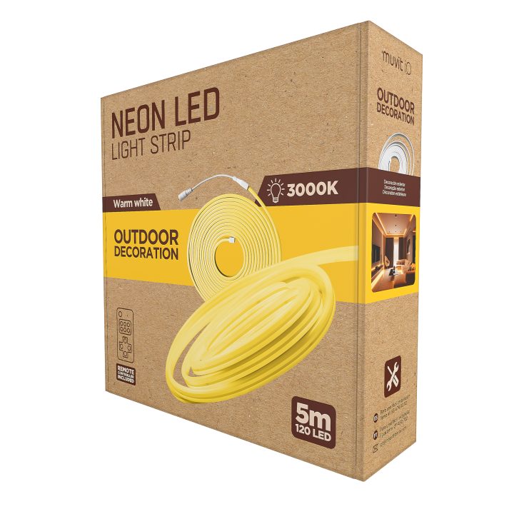 Tira LED Muvit io neon IP65 3000W 5m blanco calido (MIOLST008)