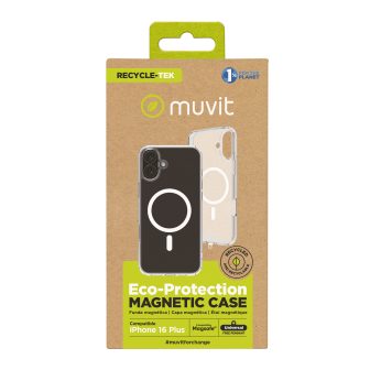 Muvit recycletek MagSafe Case for Apple iPhone 16 Plus Transparent…
