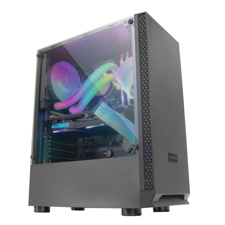 Mars Gaming MCN2, ATX Gaming PC Case, Full Side Window, Front Mesh…