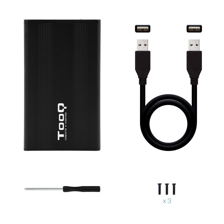 TooQ CAIXA HDD 2.5" SATA A USB 2.0 PRETA