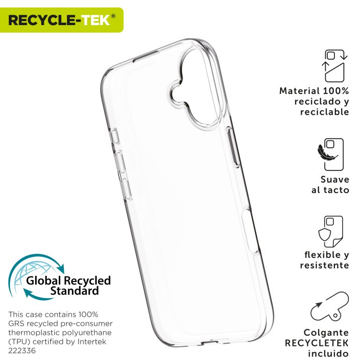 Muvit recycletek Clear Case for Apple iPhone 16 Plus (MCCRS0526)