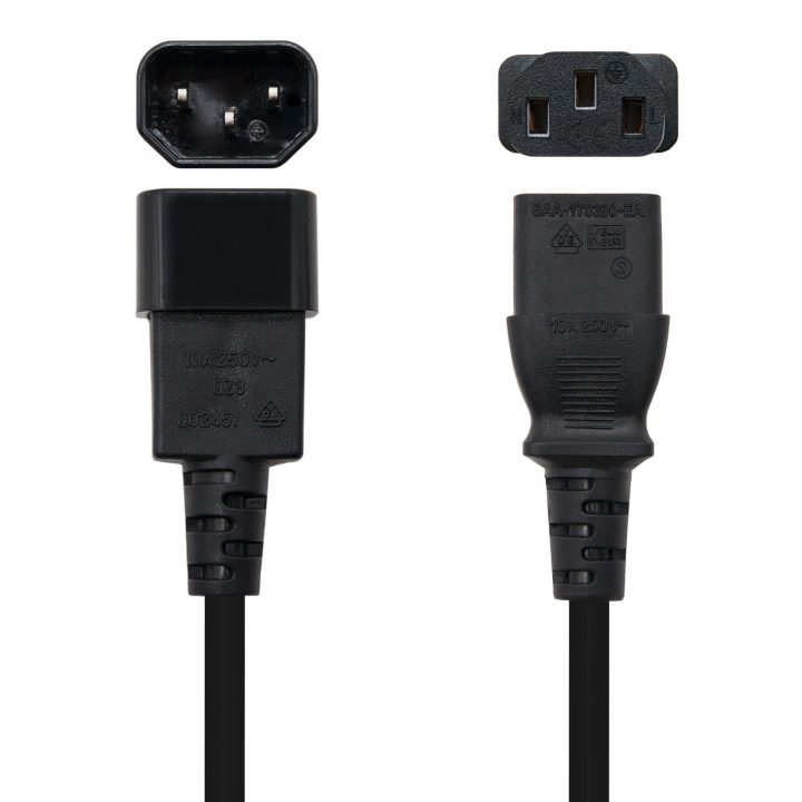 Nanocable CPU Power Cable, C13/H-C14/M, Black, 3.0m