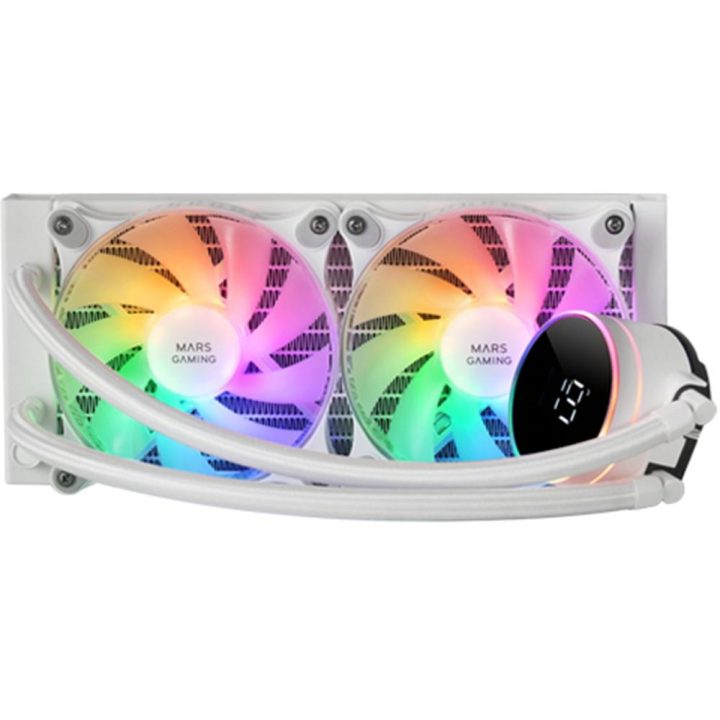 Mars Gaming ML-LCD240, AIO Liquid Cooler, 500W TDP, 2x 120mm FDB ARGB…