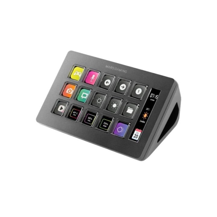 Mars Gaming MSD-ONE, Control Deck Slim, 15 Teclas LCD…